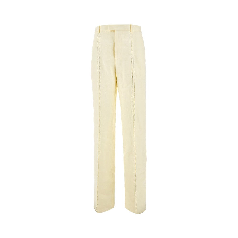 Straight leg linen pants