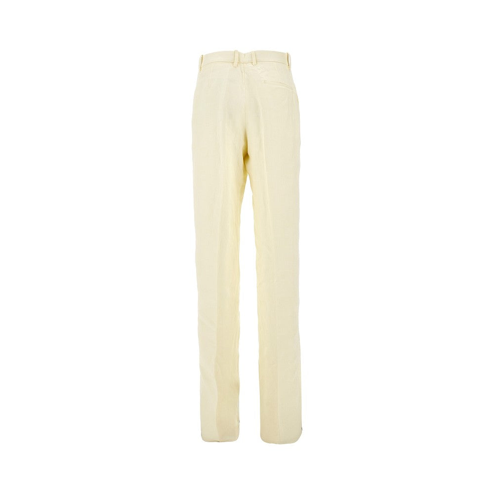 Straight leg linen pants