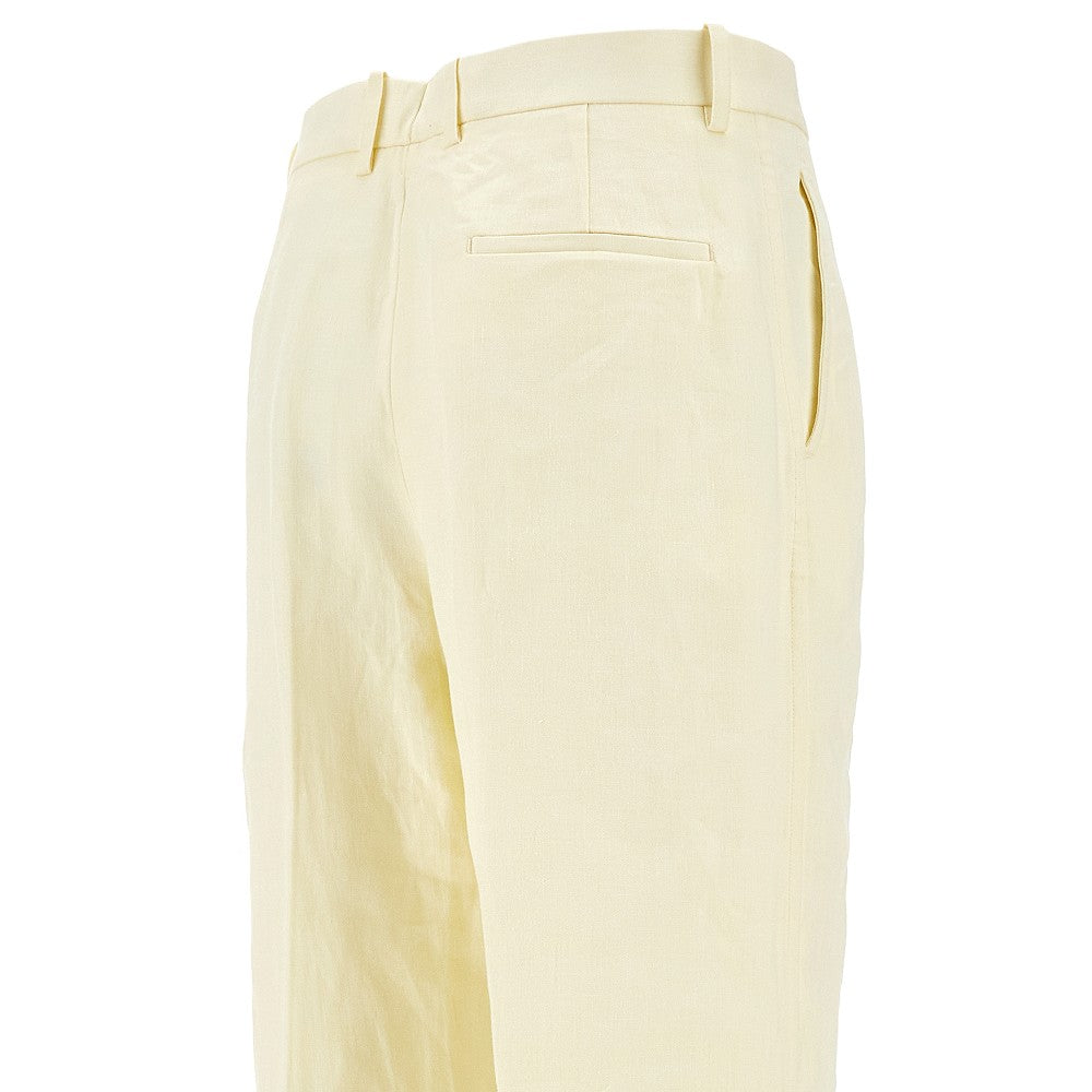 Straight leg linen pants