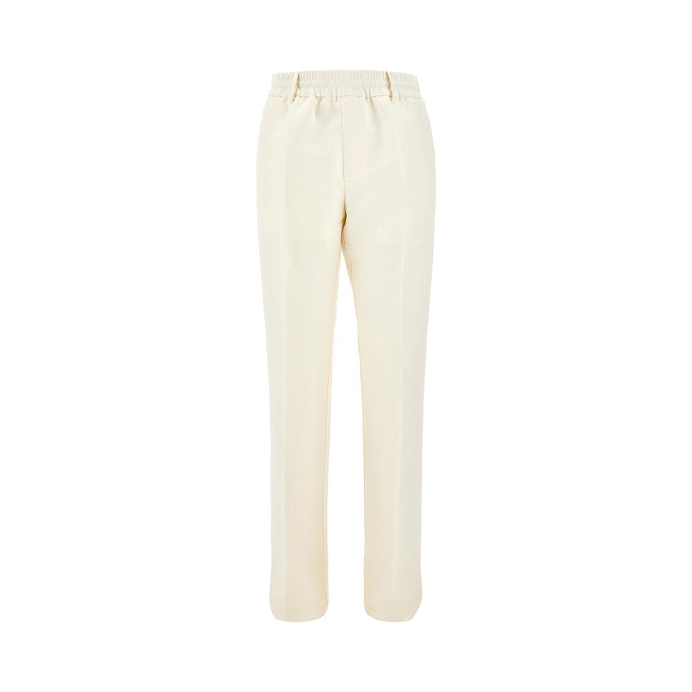 Canvas pants with elasticated waist