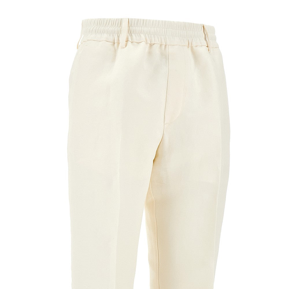 Canvas pants with elasticated waist