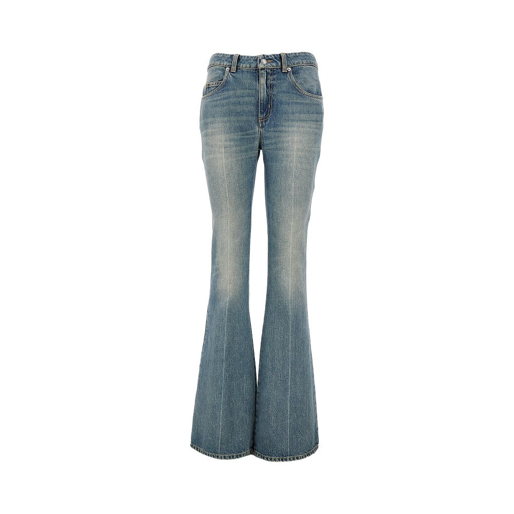 Stone Washed denim bootcut jeans