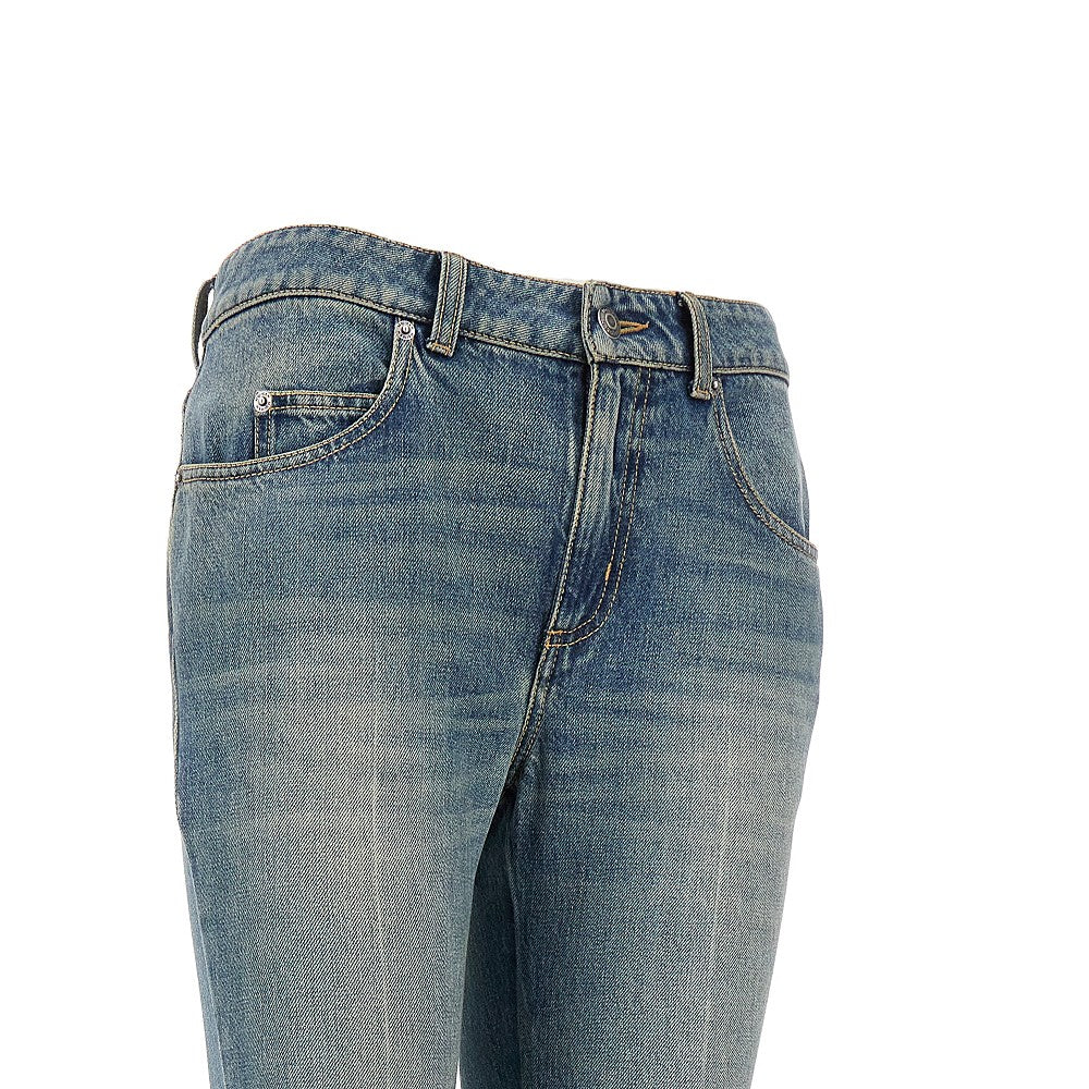 Stone Washed denim bootcut jeans