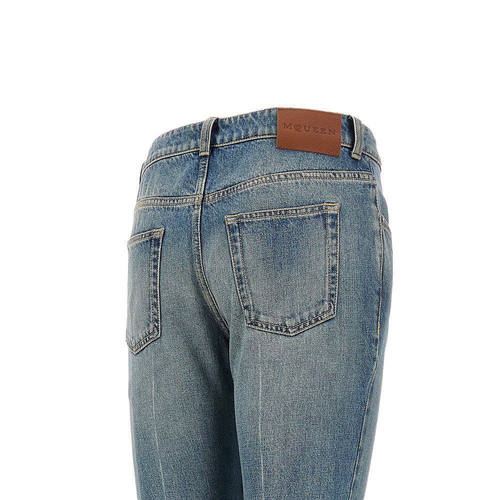 Stone Washed denim bootcut jeans