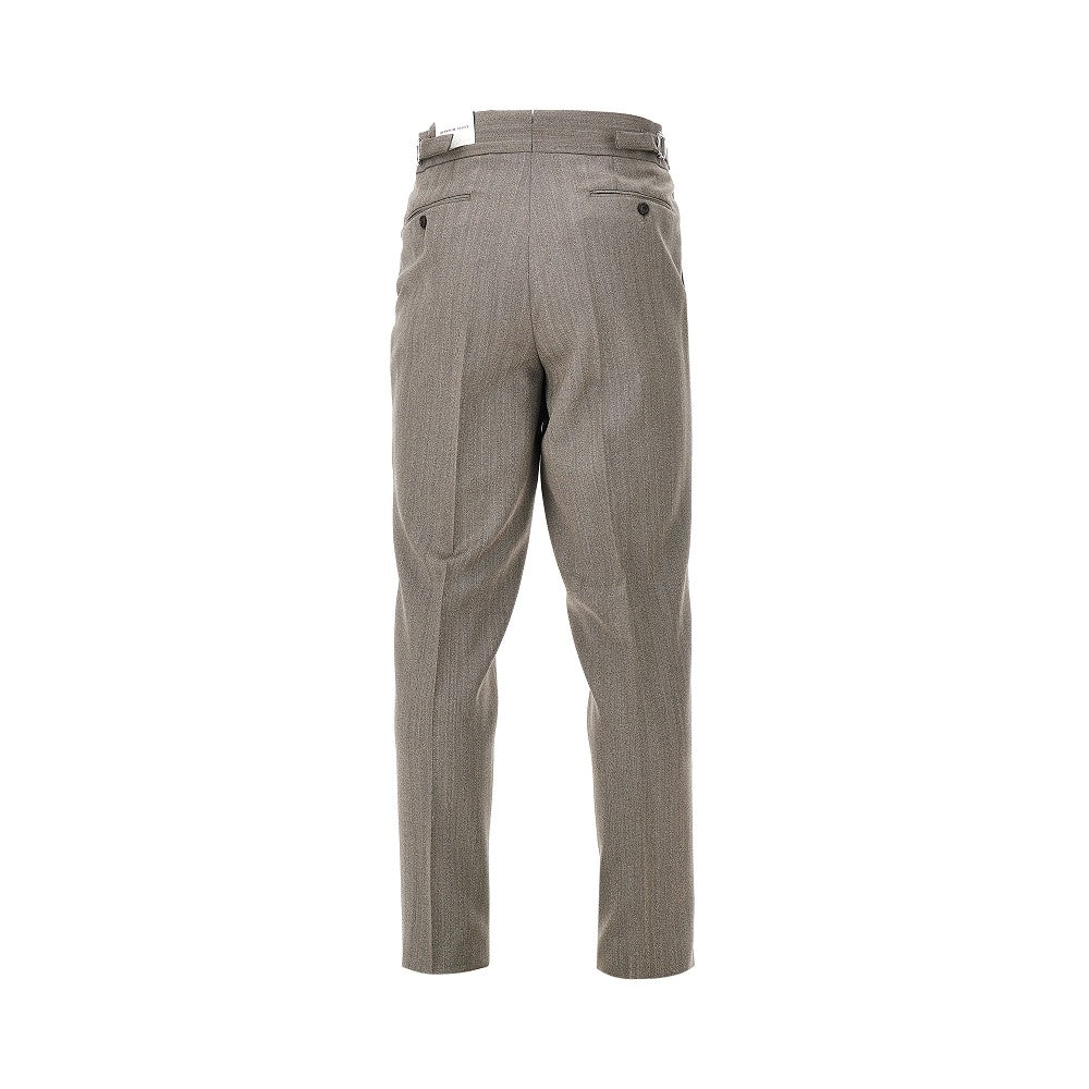 Pantalone in lana chevron con pinces