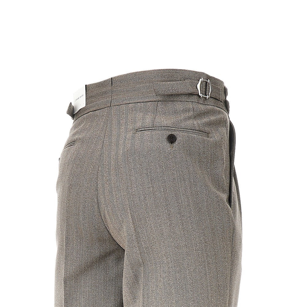 Pantalone in lana chevron con pinces