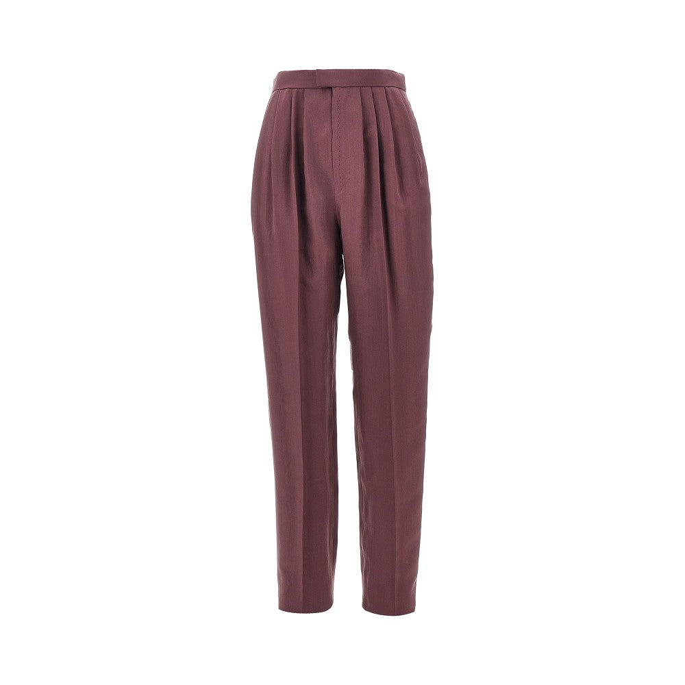 Habotai silk pants with darts