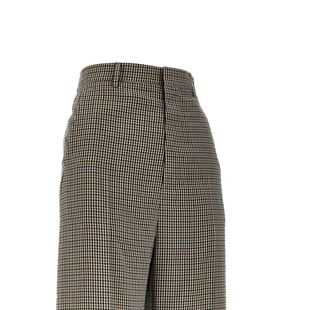 Check lyocell tailored pants