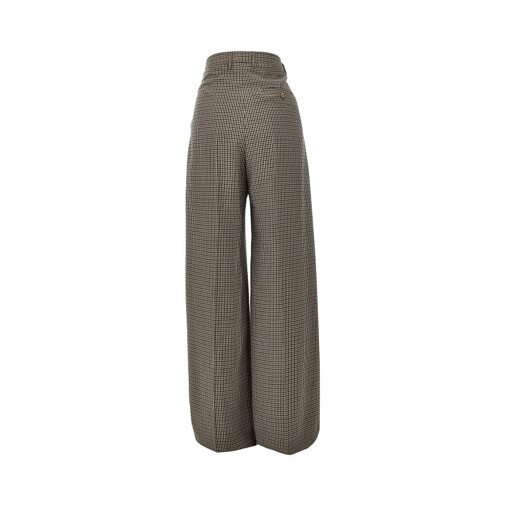 Check lyocell tailored pants