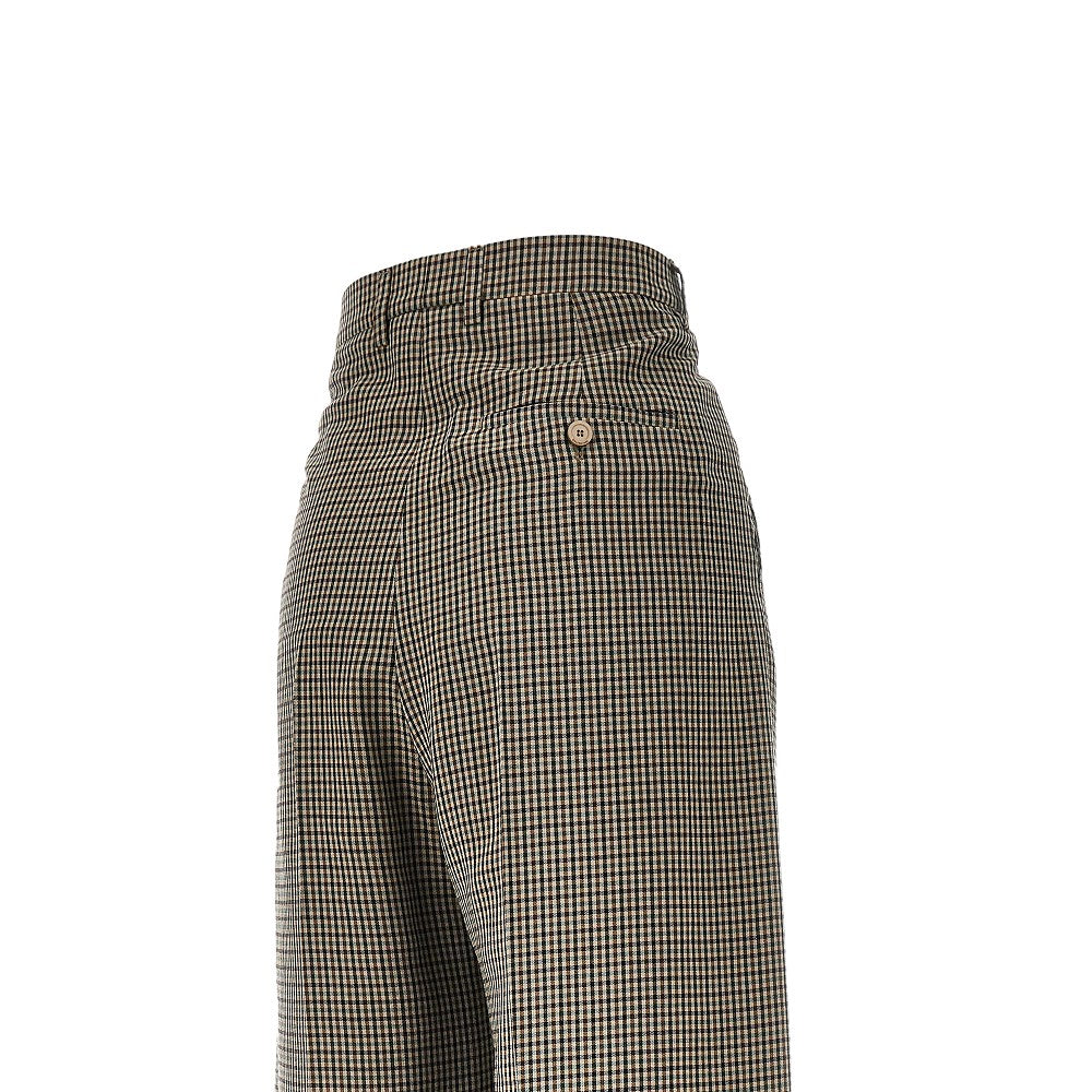 Check lyocell tailored pants