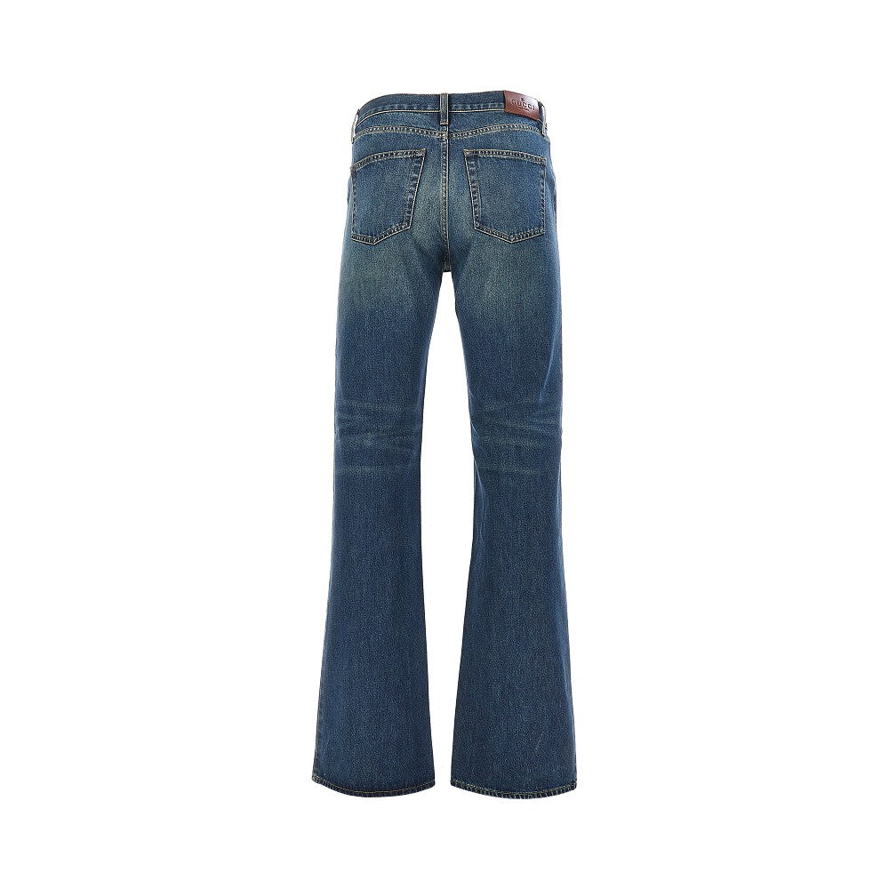 Flared jeans with Horsebit details