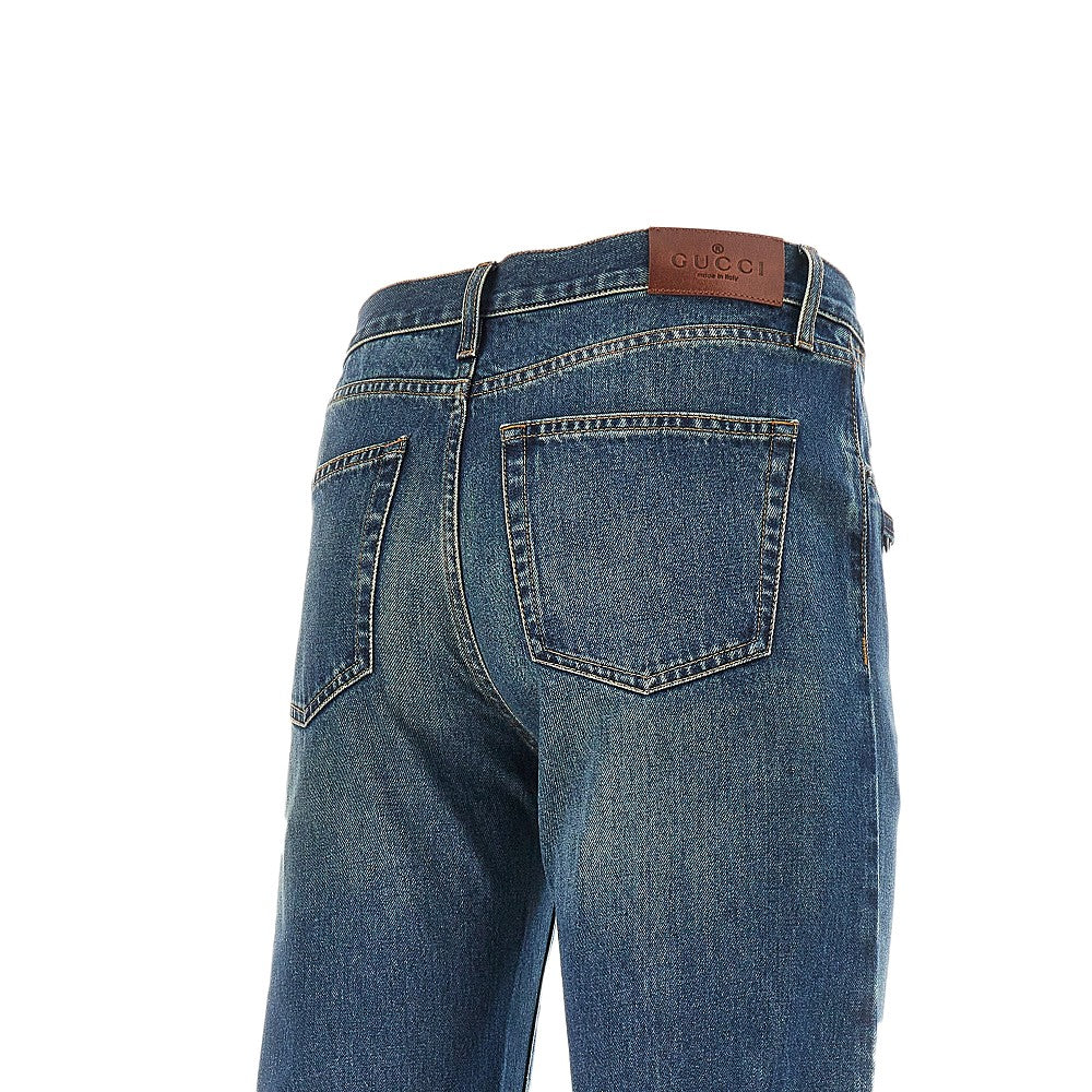 Flared jeans with Horsebit details