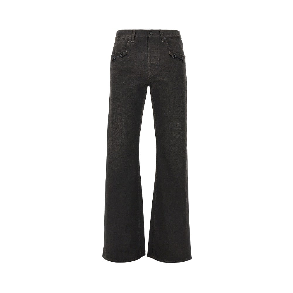 Flared jeans with Horsebit details