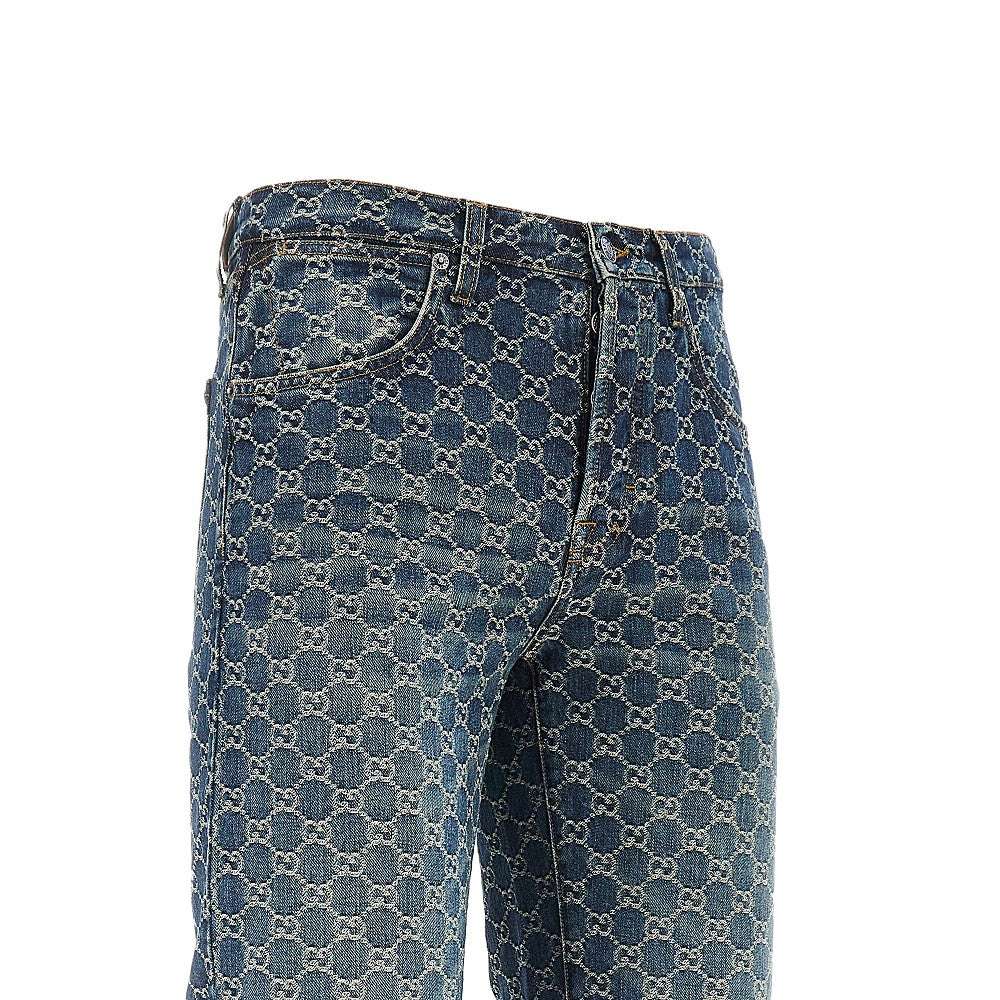 Jacquard GG denim pants