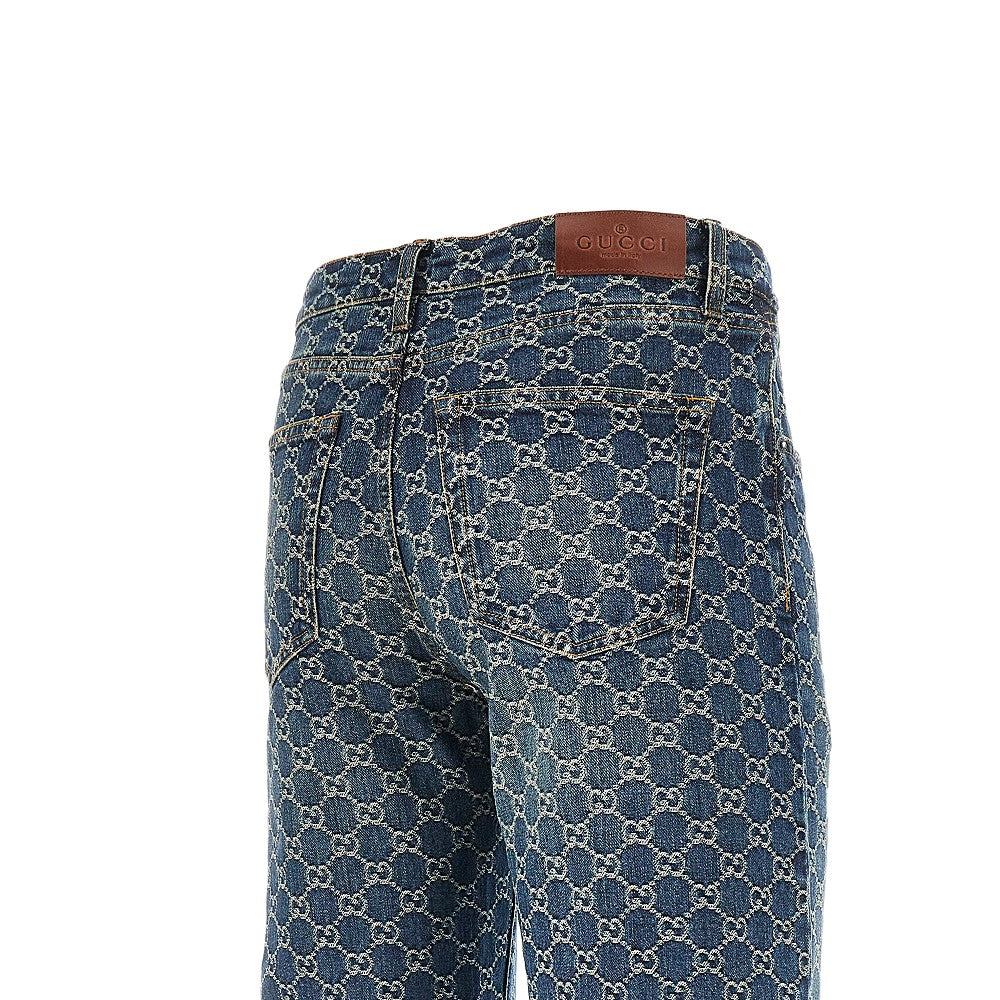 Jacquard GG denim pants