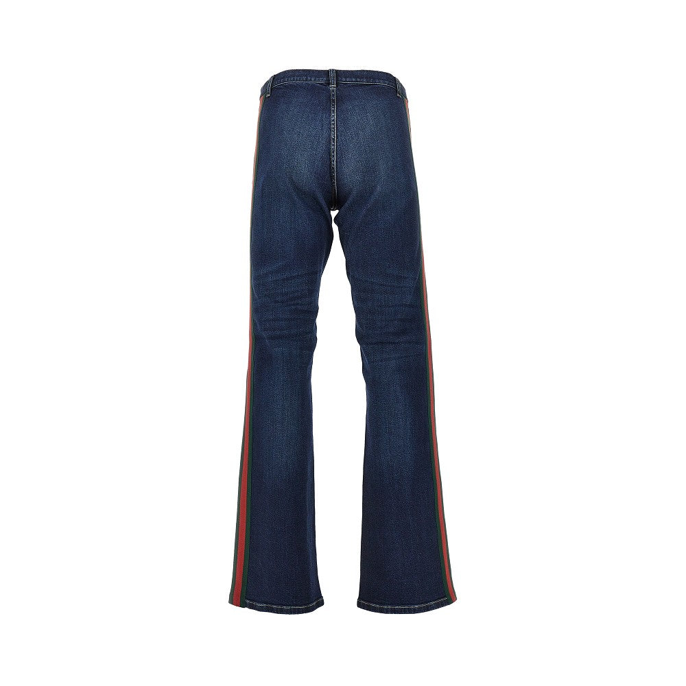 Jeans in denim con Nastro Web
