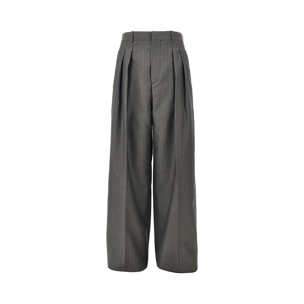 Wool and mohair pants with darts