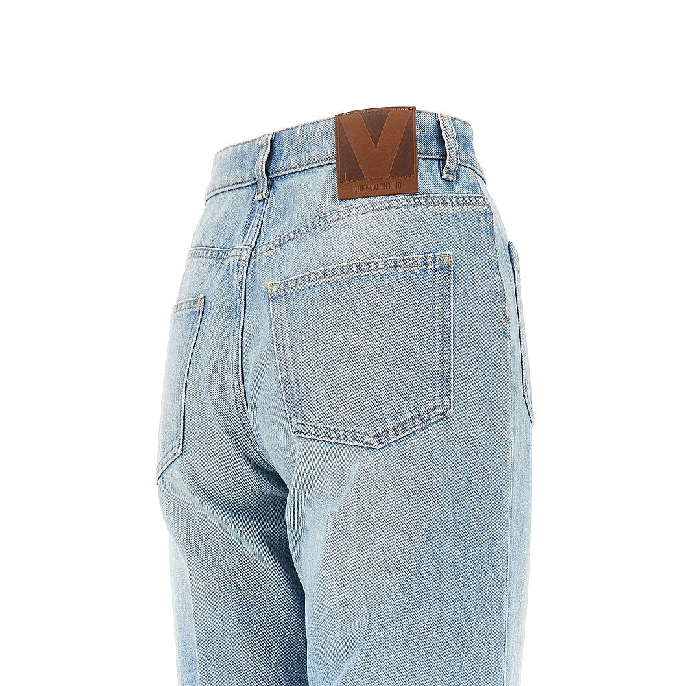 Straight leg denim pants