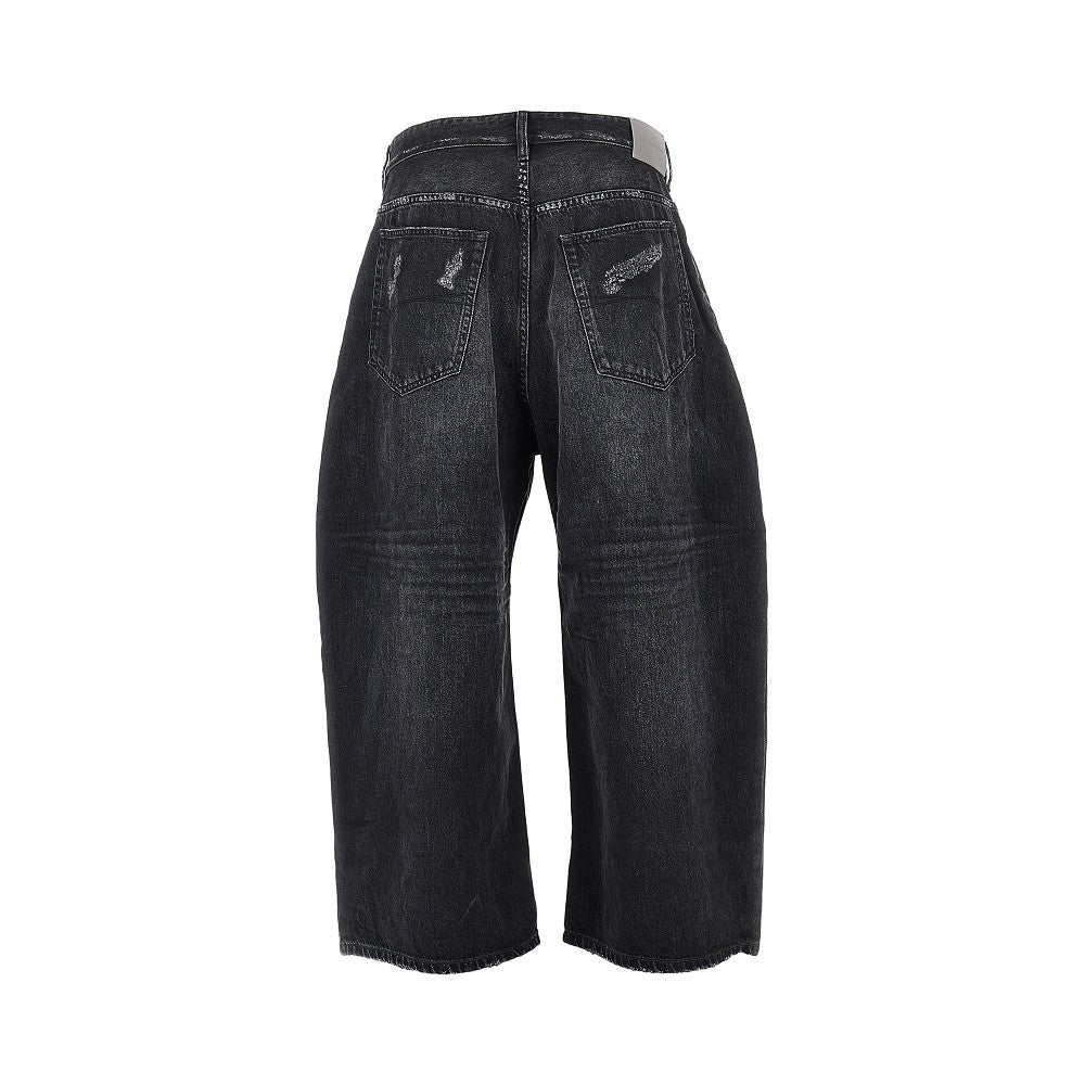 Curved wide leg jeans