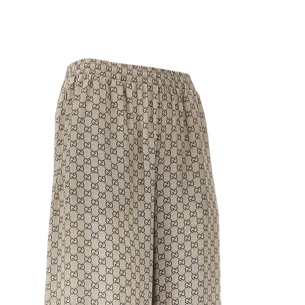 GG silk wide-leg pants