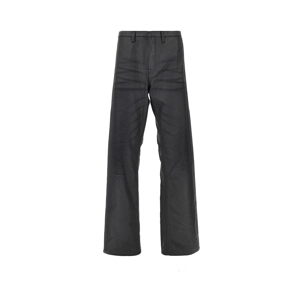 Pantalone in twill spalmato con bande Web