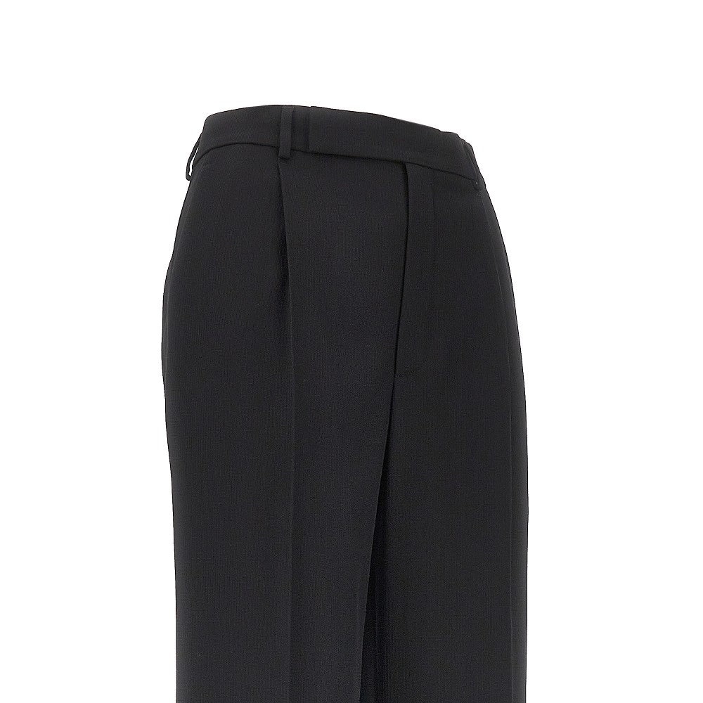 Wool-blend crepe pants