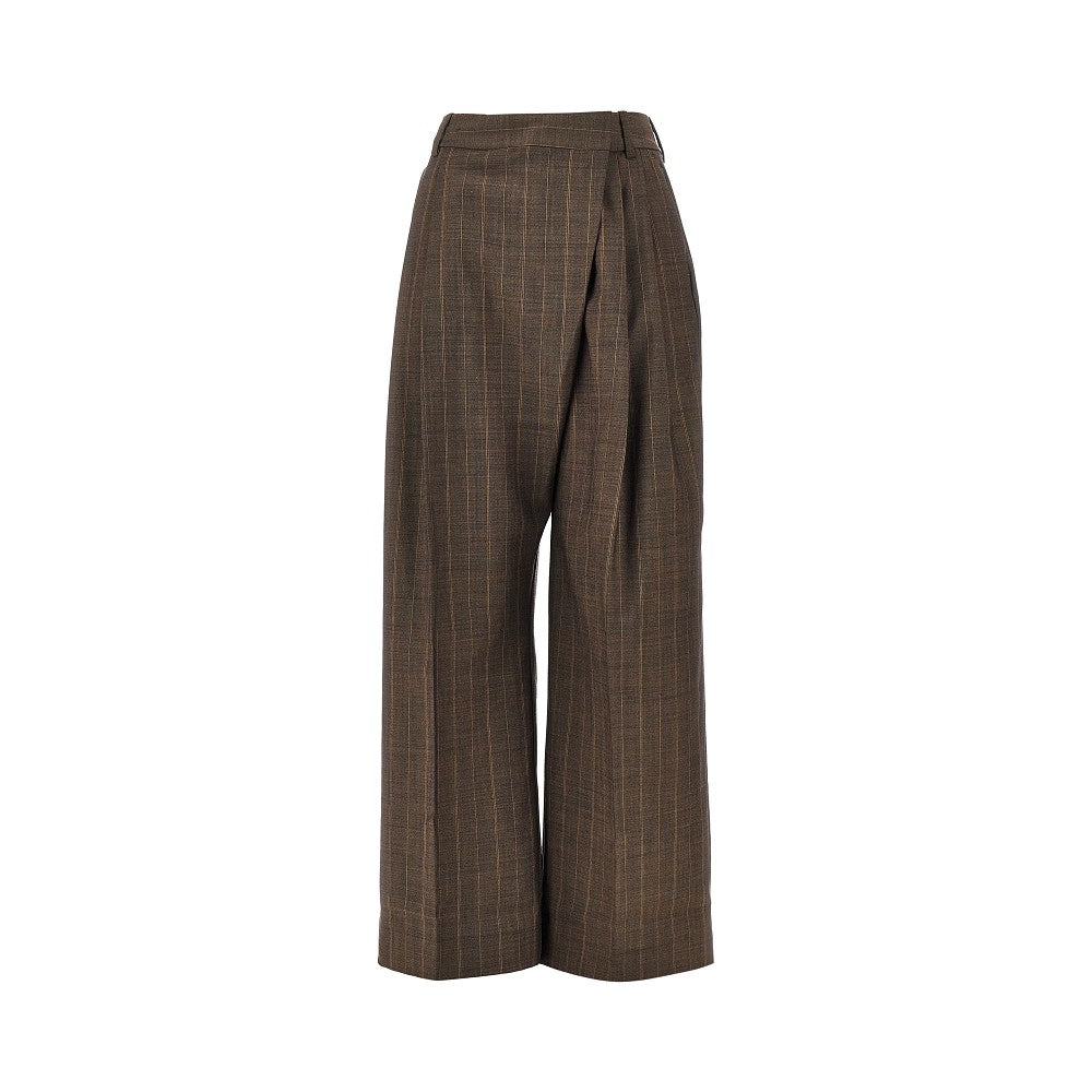 Wool pants with pinstriped motif