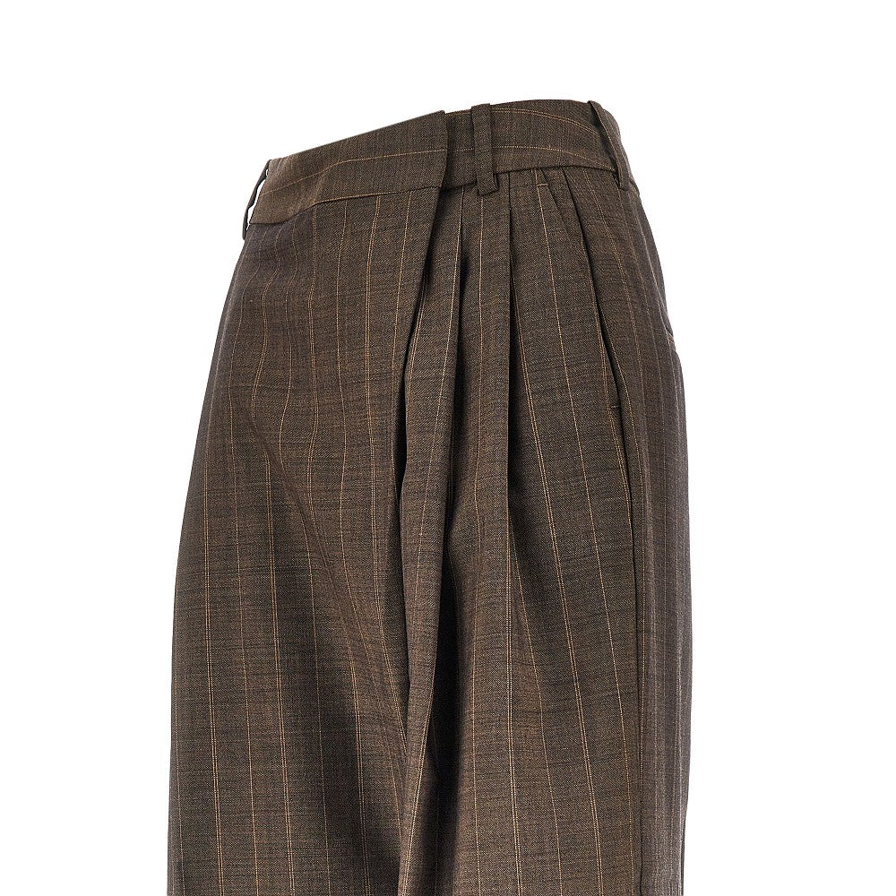 Wool pants with pinstriped motif
