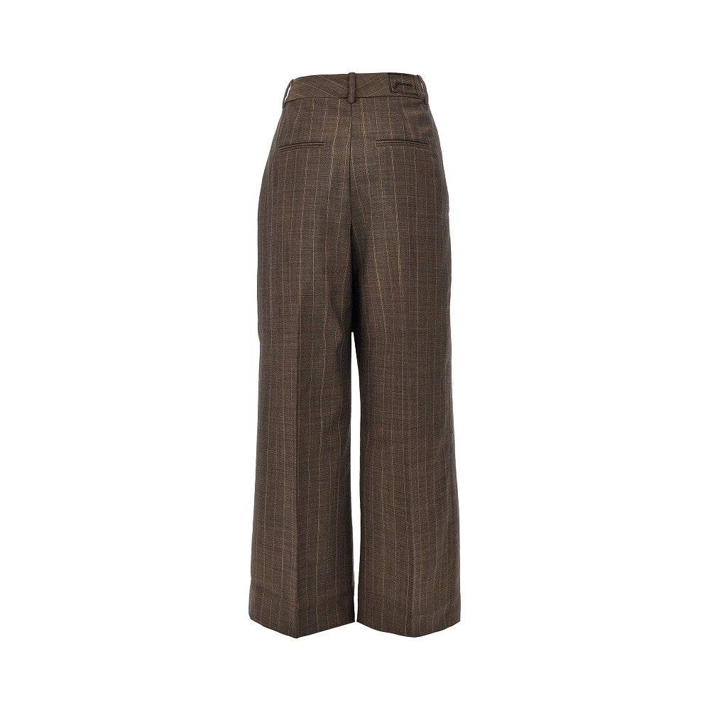 Wool pants with pinstriped motif