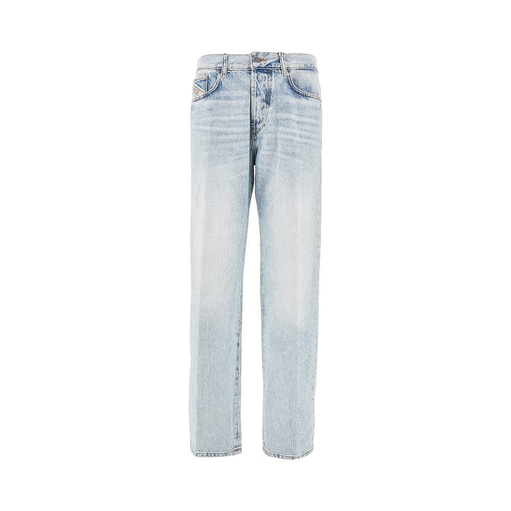 Jeans con strass all-over