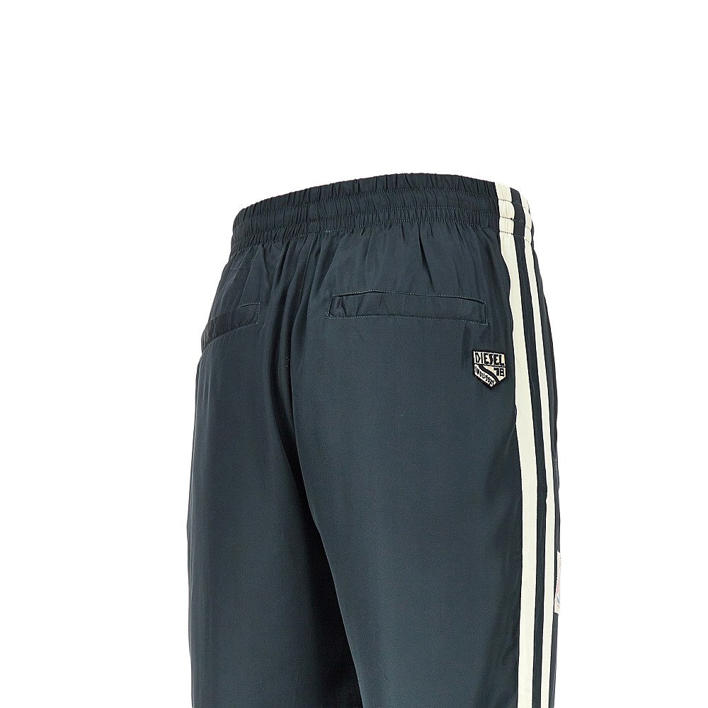 Track pants in raso con patches