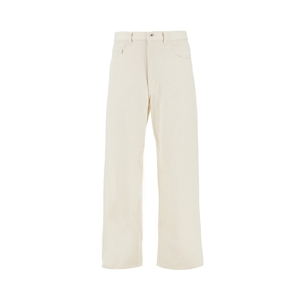 Silk denim pants
