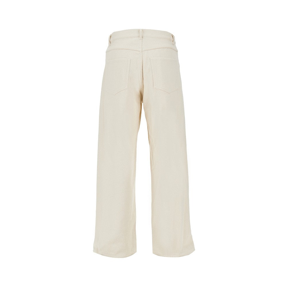 Silk denim pants
