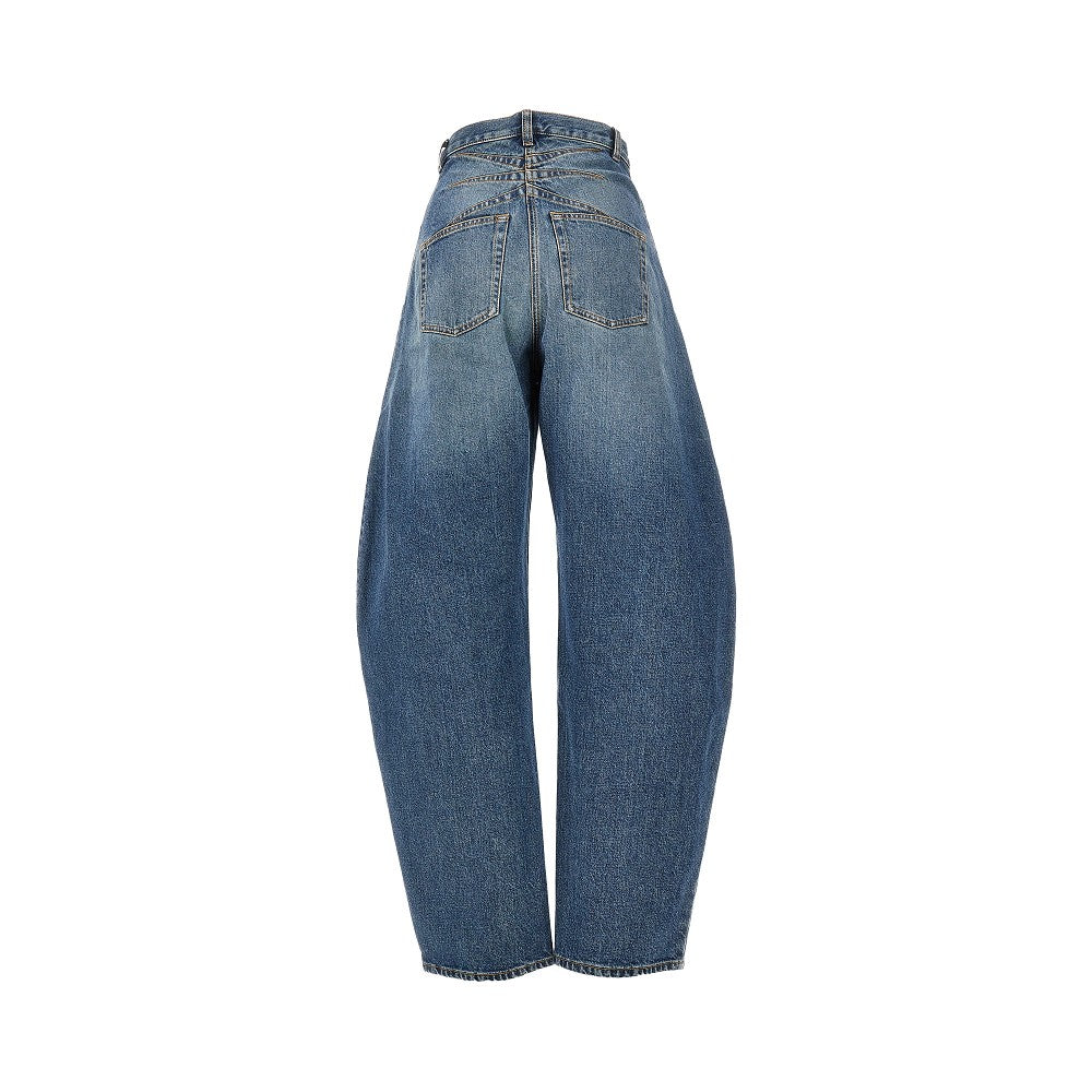 Stone Washed denim rounded jeans