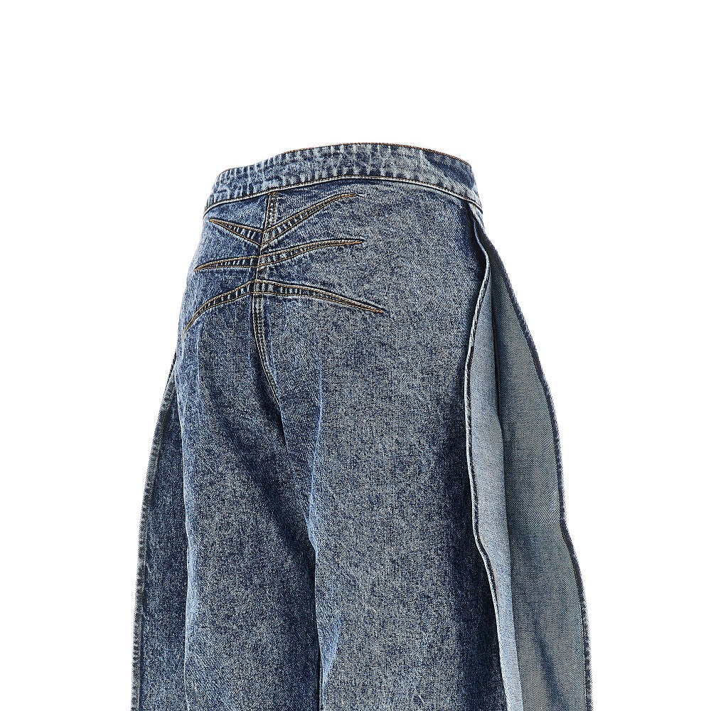 'Petal' snow denim pants