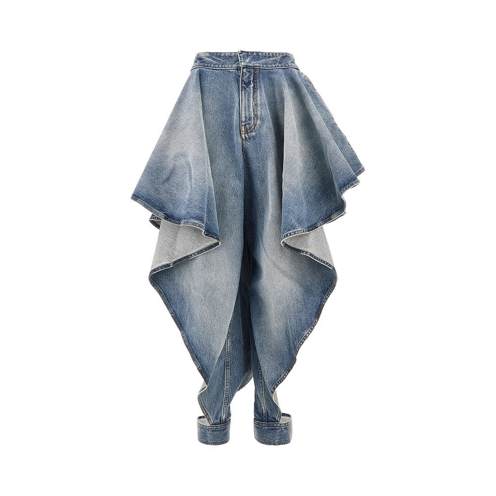 Jeans a pannelli con polsini