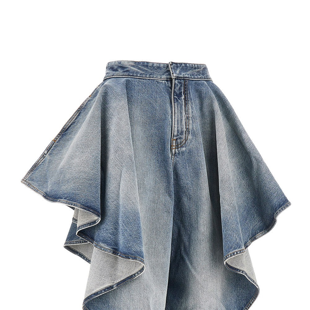 Jeans a pannelli con polsini