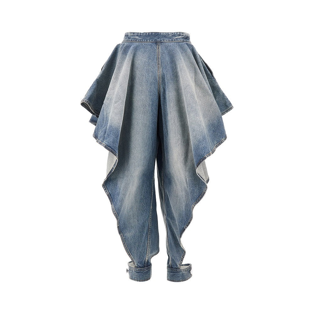 Jeans a pannelli con polsini