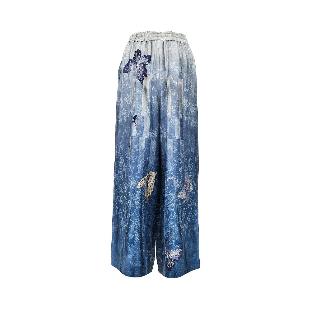 Wide leg silk pants