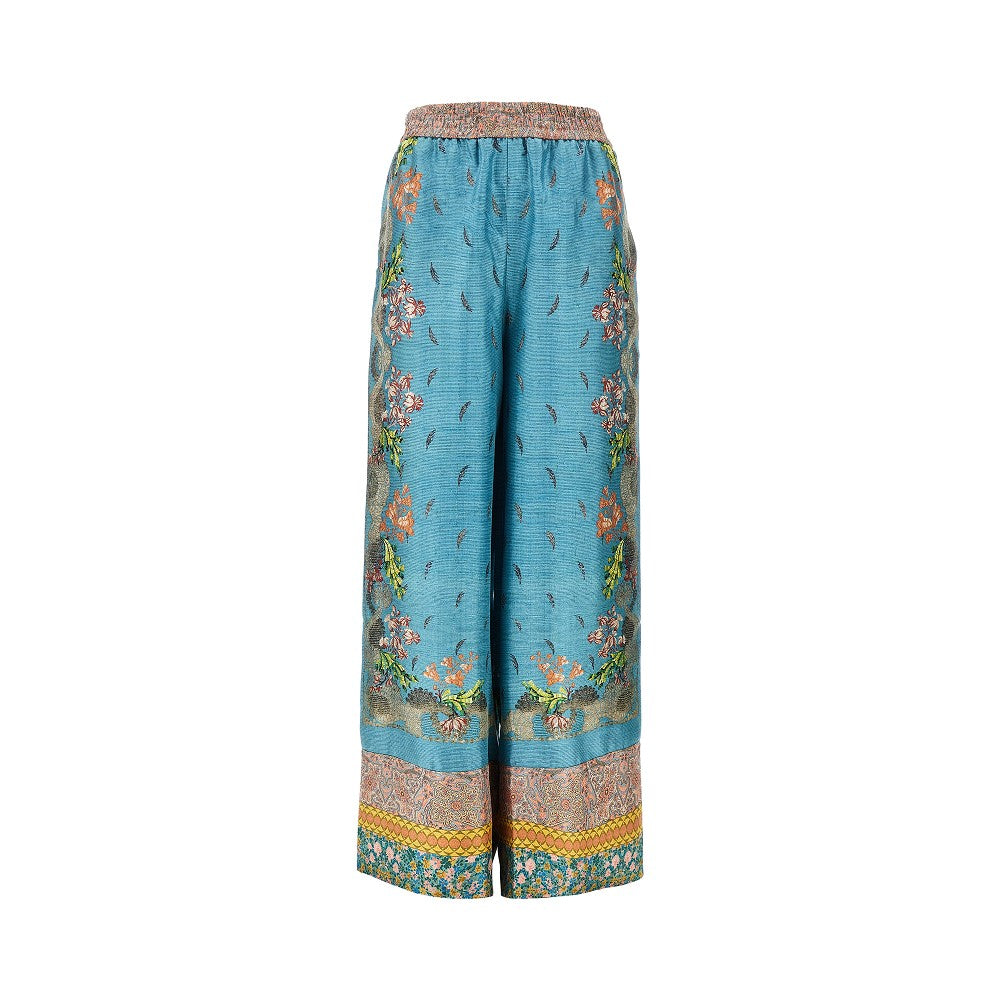 Pantalone ampio in seta stampata