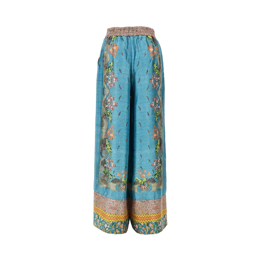 Pantalone ampio in seta stampata