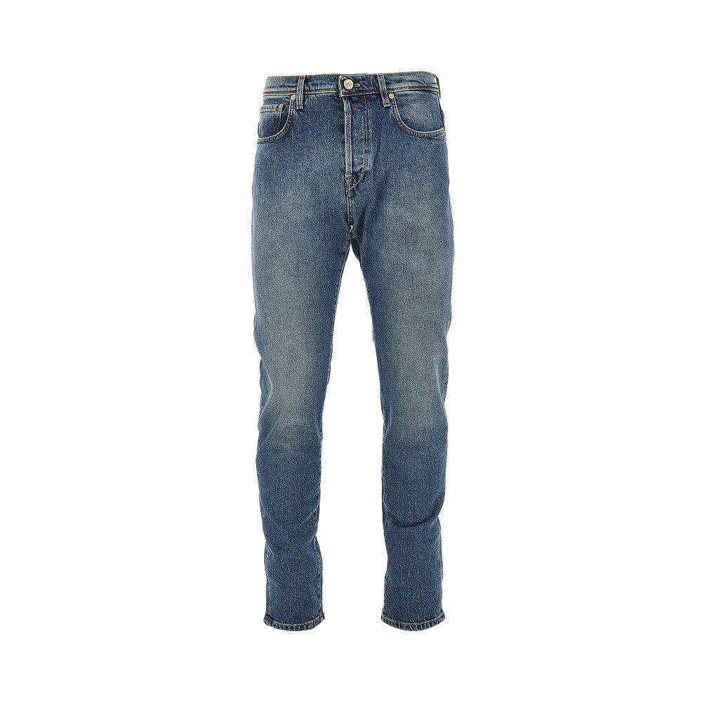 Stretch denim tapered fit jeans