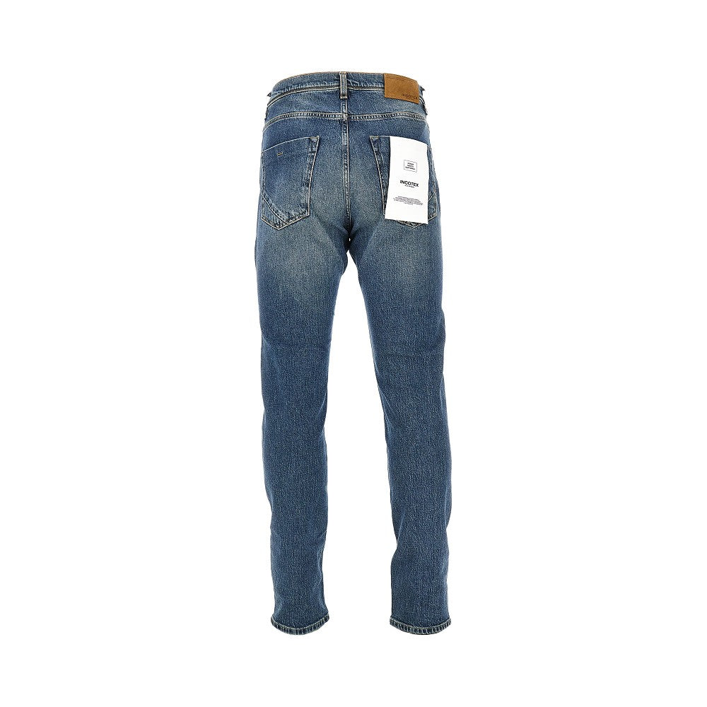 Stretch denim tapered fit jeans