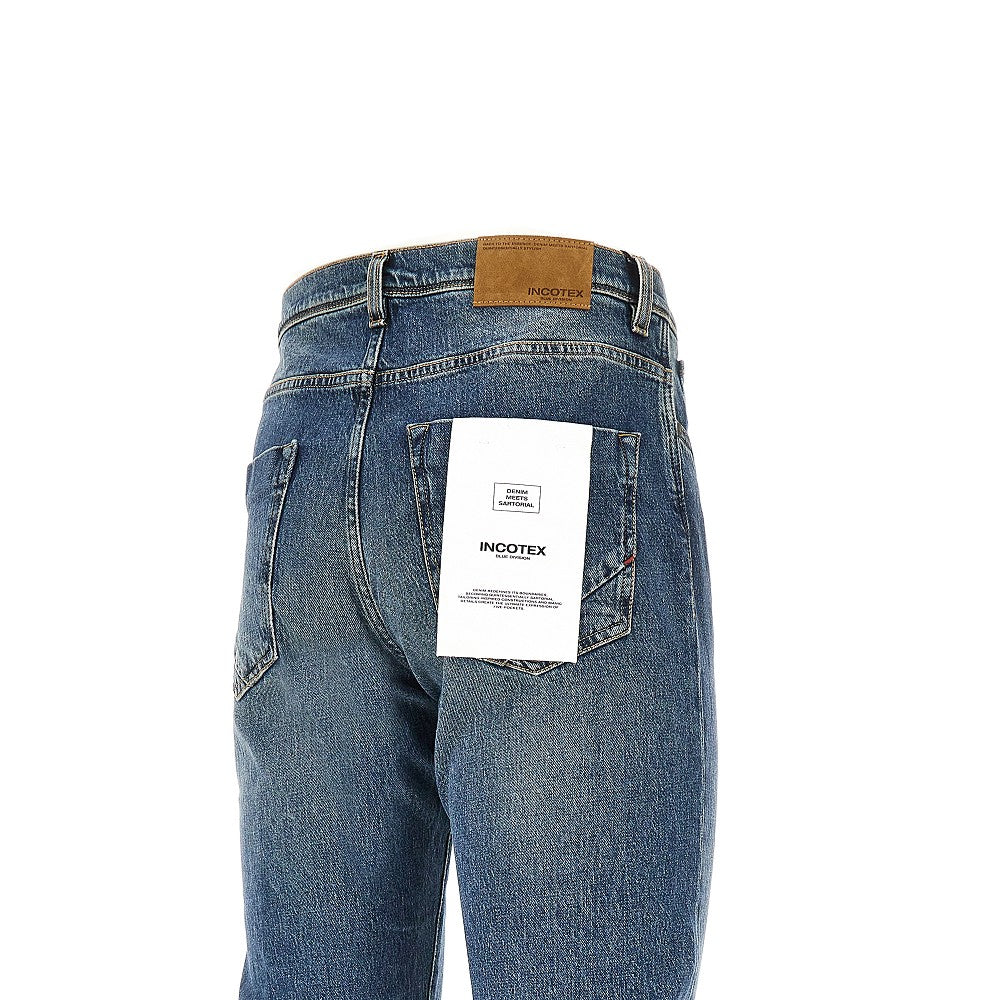 Stretch denim tapered fit jeans