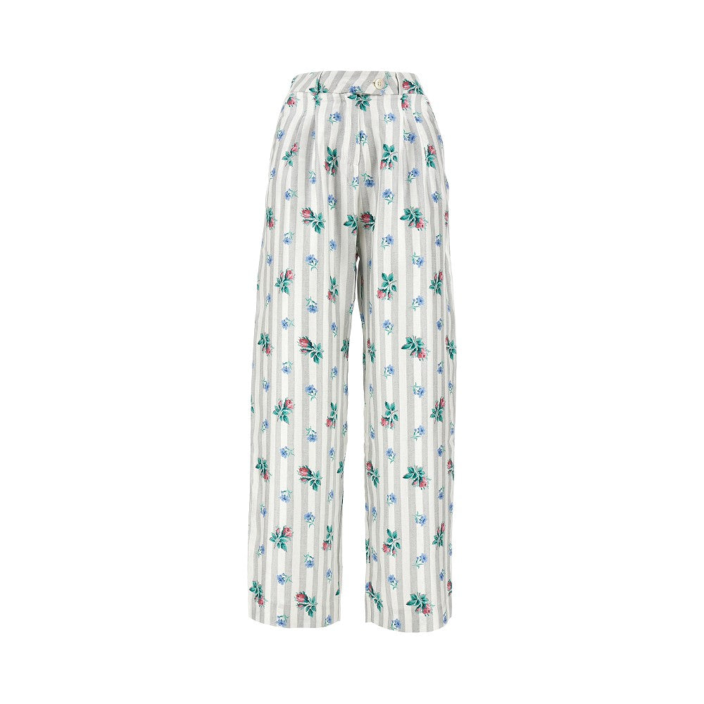 Pantalone in seta stampata