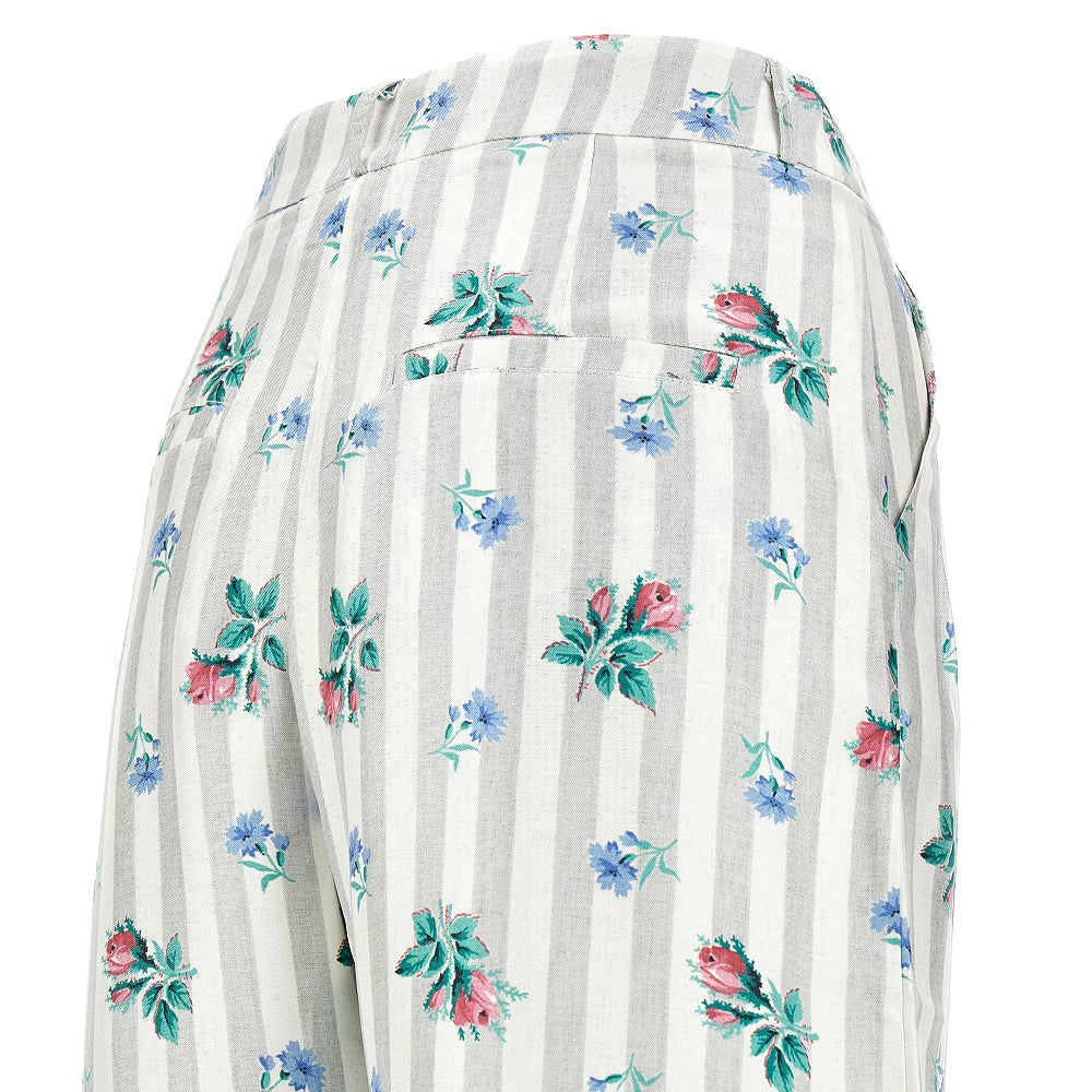 Pantalone in seta stampata