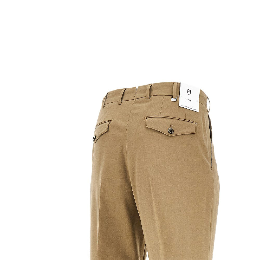 Pantalone Carrot Fit in lana stretch