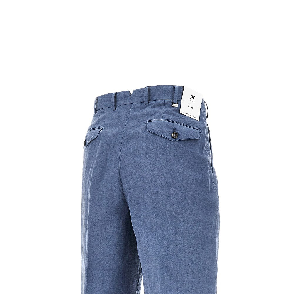 Pantalone Carrot Fit in twill chevron