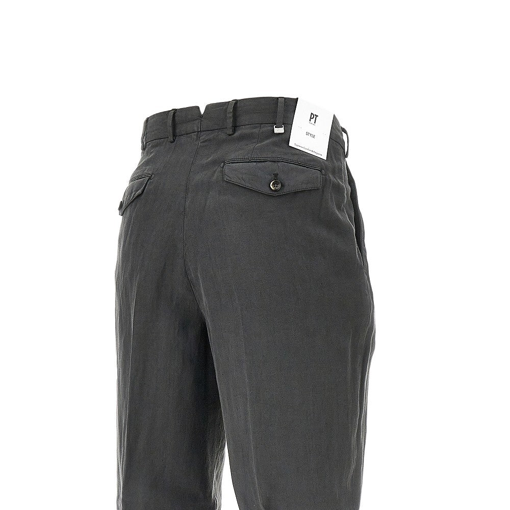 Pantalone Carrot Fit in twill chevron