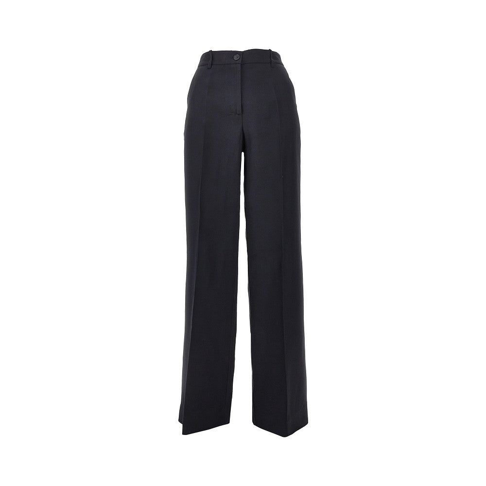 Linen-blend straight leg pants